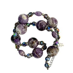 Womens 20" Amethyst Aurora Borealis Faceted Crystal Beads Eric Andrew 6052